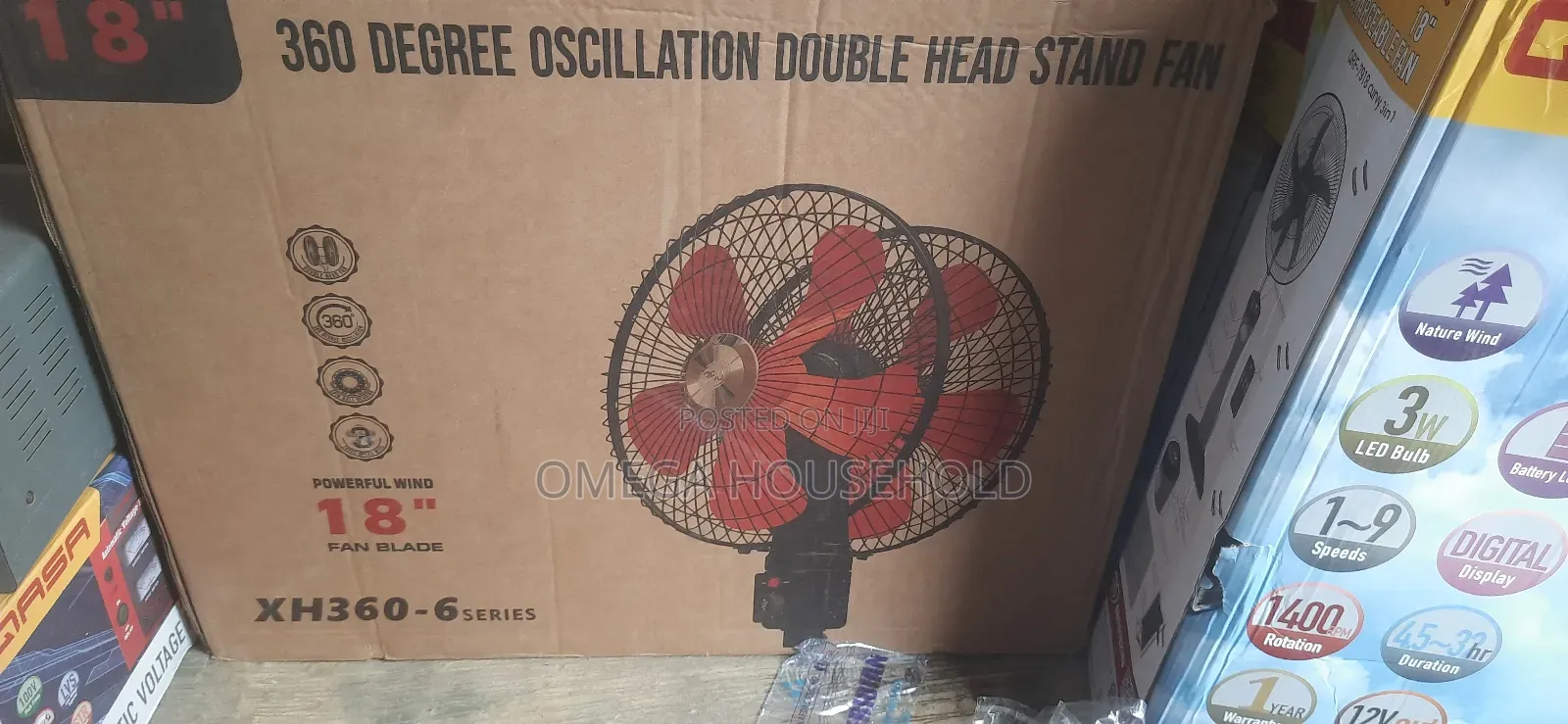 360 Degree Oscillation Double Head Fan