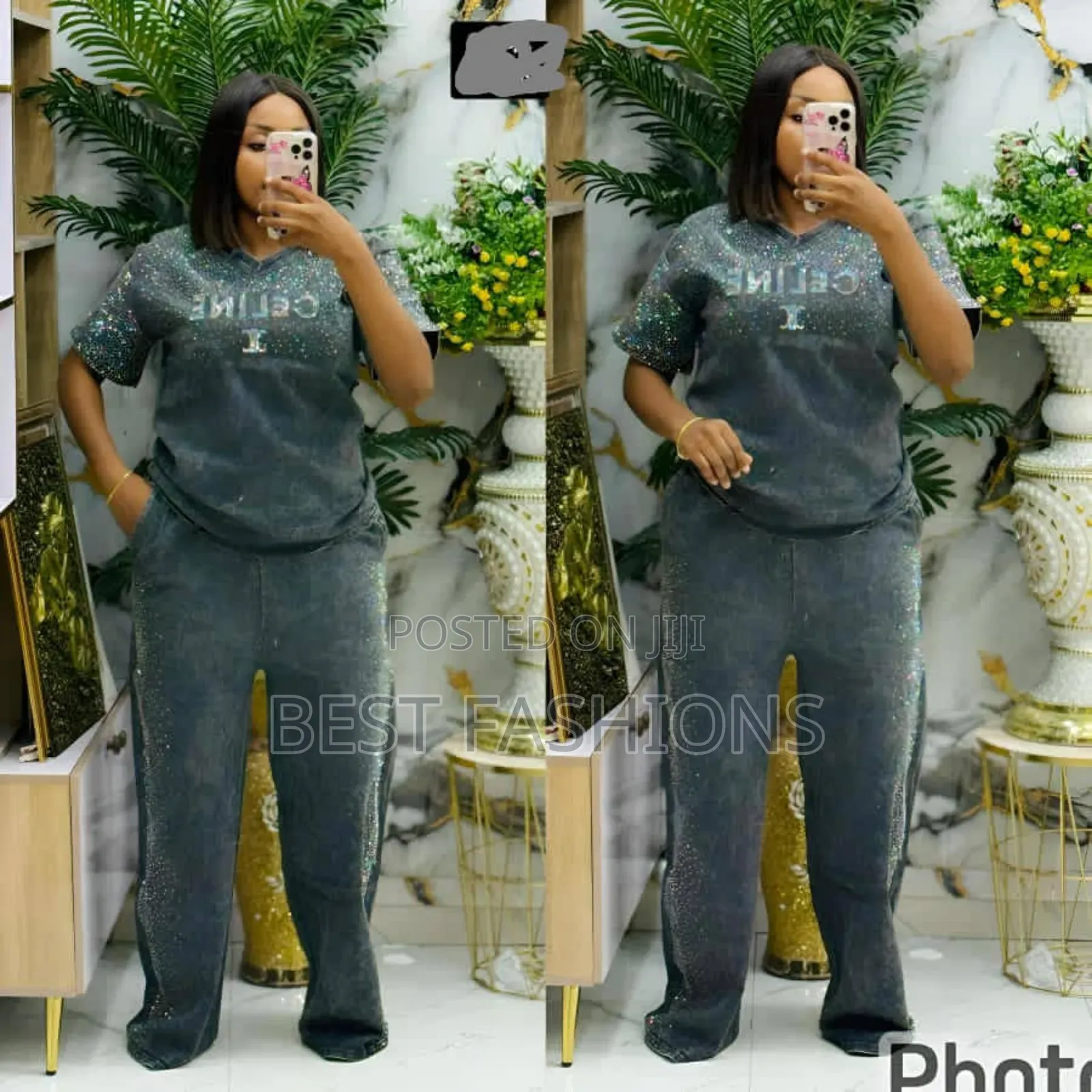 Ladies 2 PCS Casual Palazzo Trousers