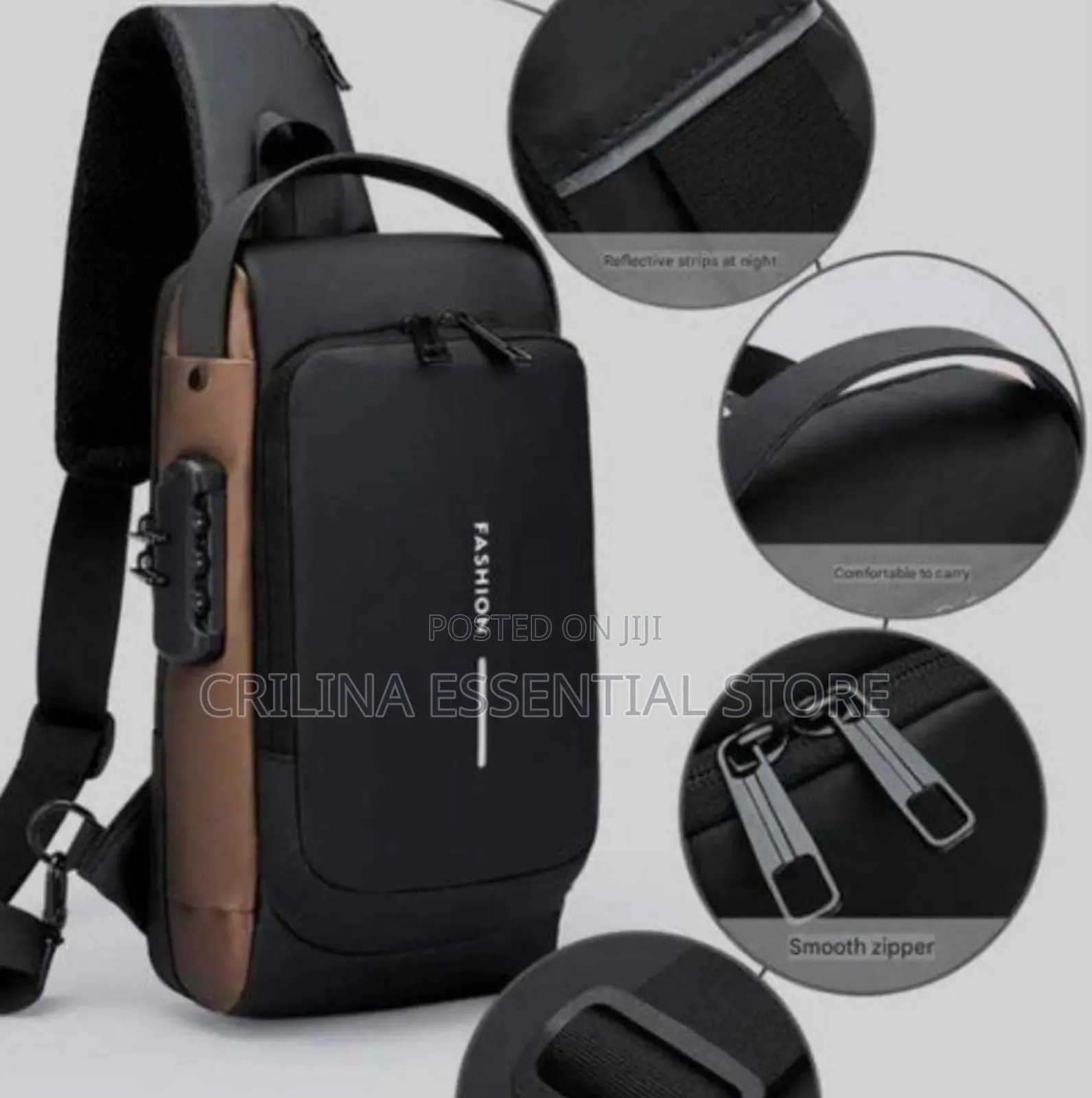 Fashion Bag With Password Lock Usb Charging Port.