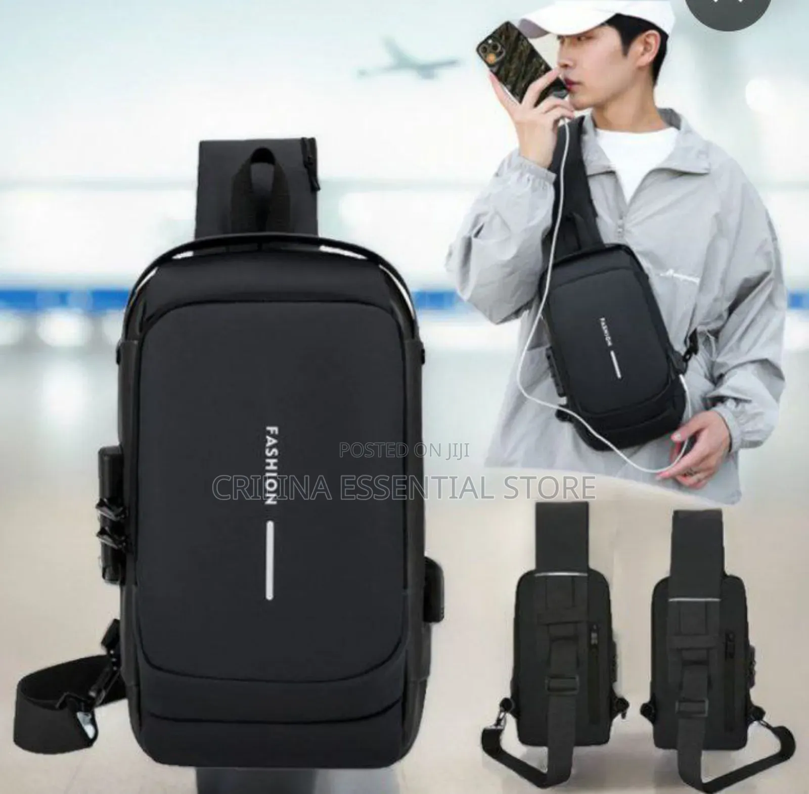 Fashion Bag With Password Lock Usb Charging Port.