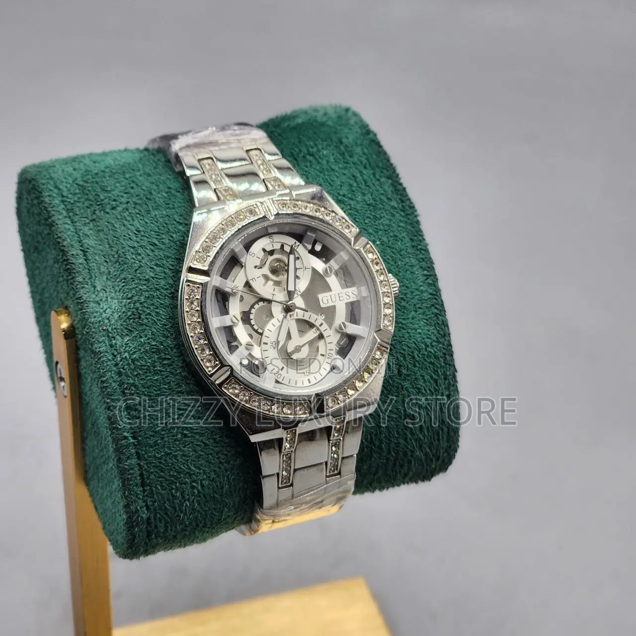 Guess Quality Luxury Men Chronograph Chain Strap Water