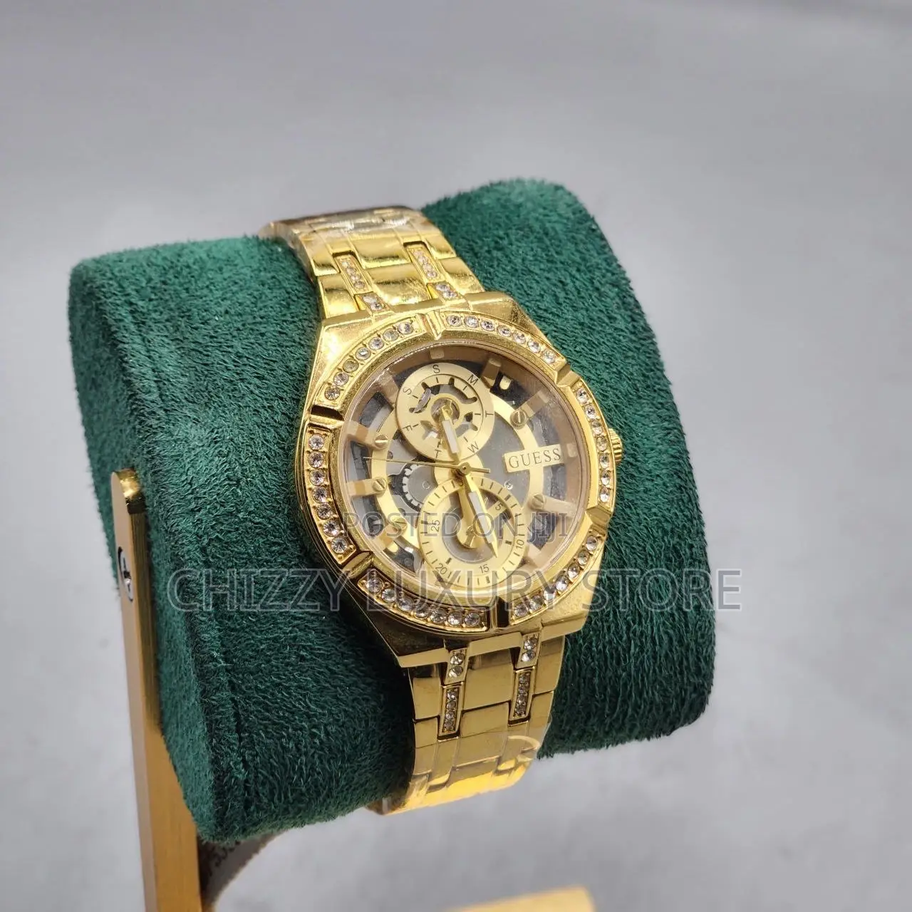 Guess Quality Luxury Men Chronograph Chain Strap Water