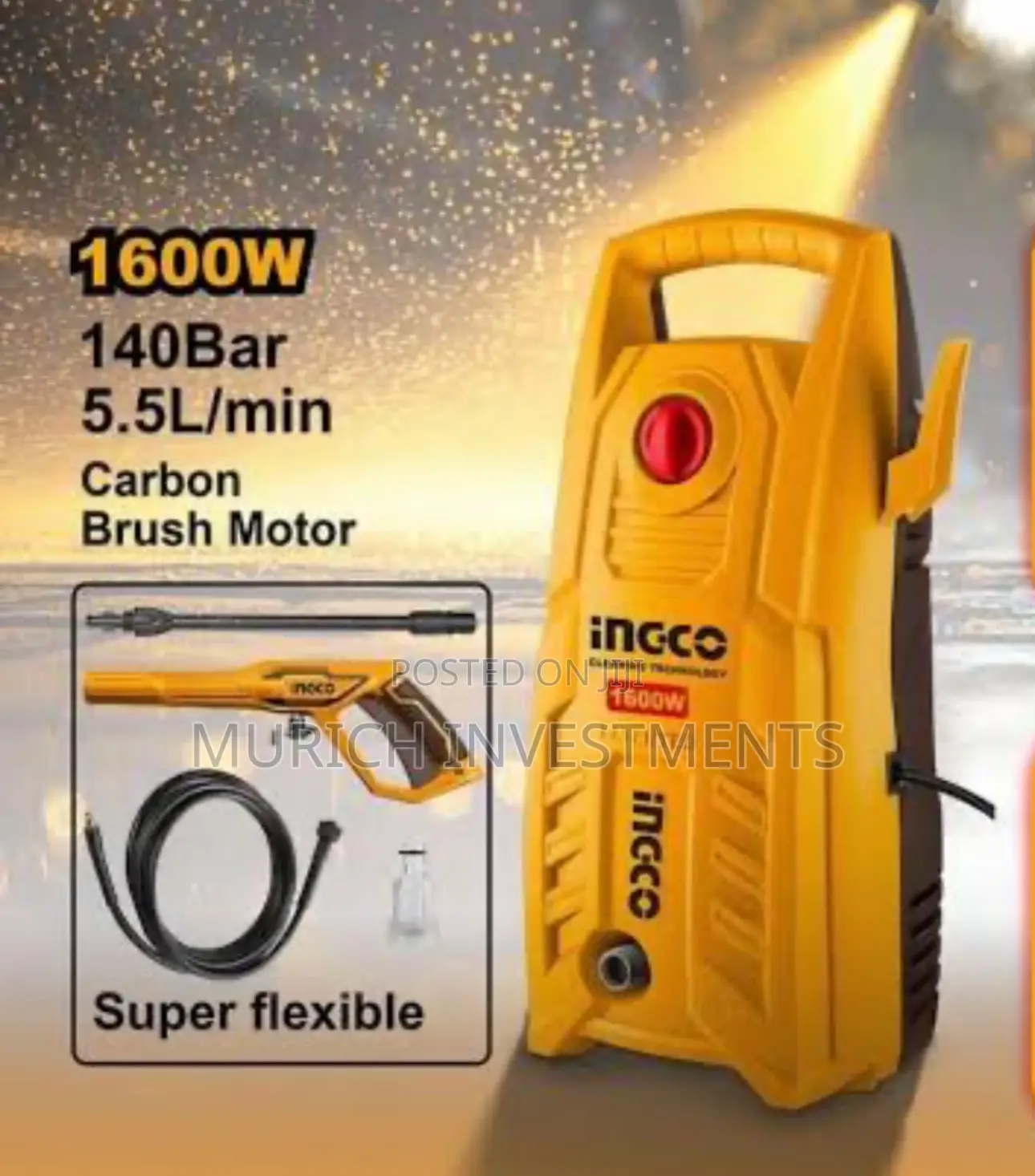 Ingco 1600w High Pressure Washer Hpwr16008