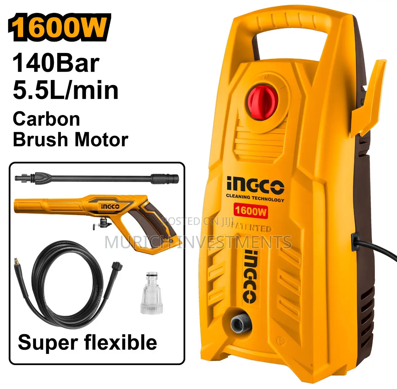 Ingco 1600w High Pressure Washer Hpwr16008