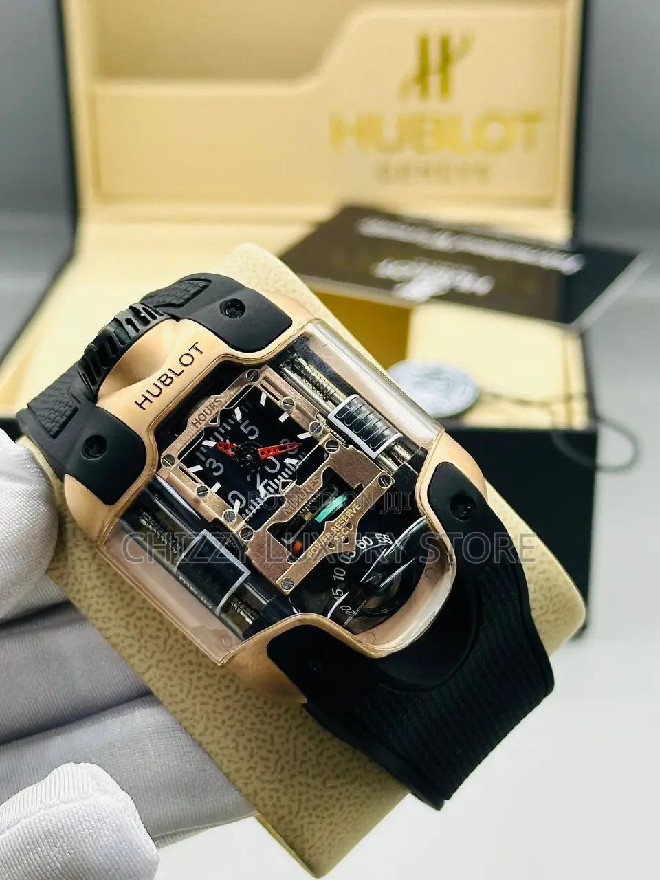 Hublot Quality Luxury Men Chronograph Rubber Strap Wristwatch