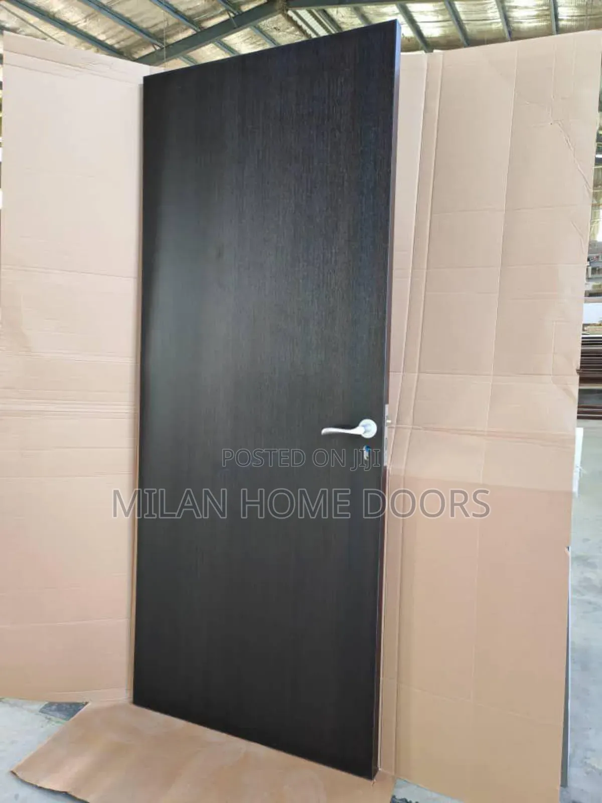 Black Flush Hdf Room Interior Wood Door