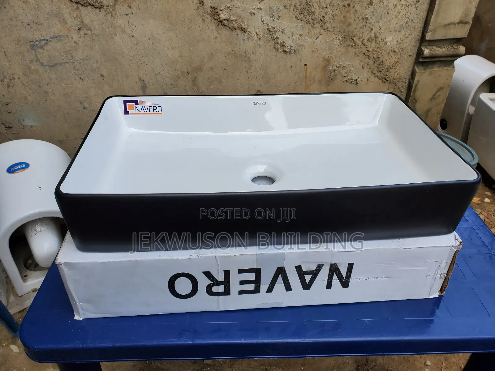 60cm Counter Top Basin Black And White.
