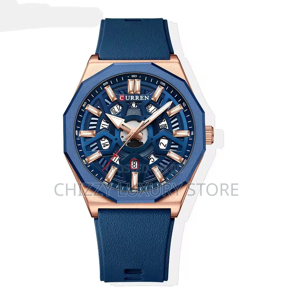 Curren Quality Men Rubber Strap Wristwatch