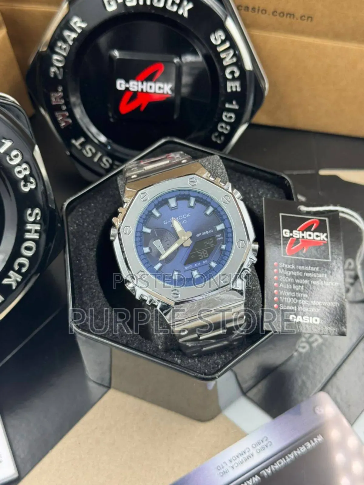 G-Shock Digital and Analog Metal Affordable Quality Silver Watch
