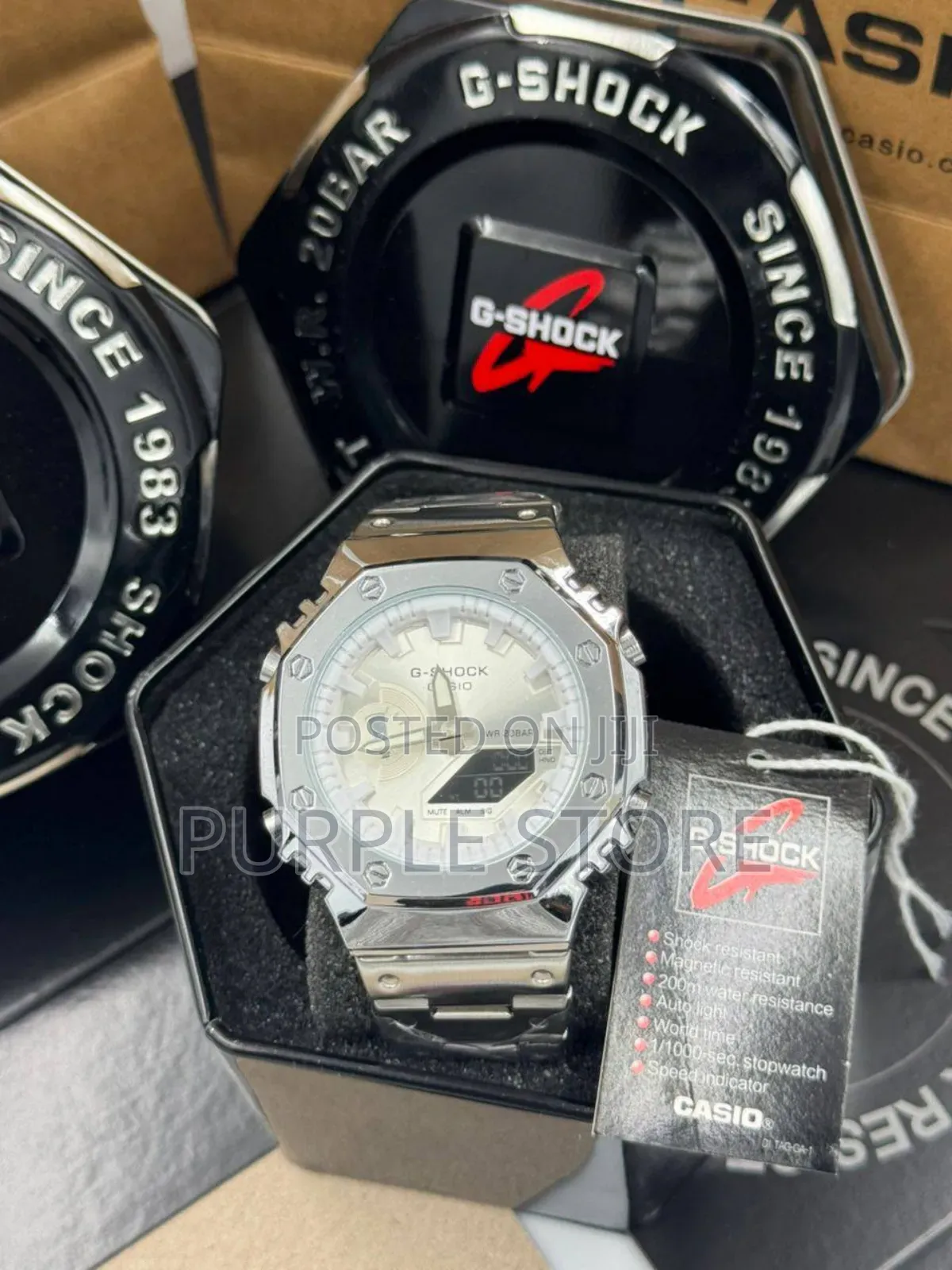 G-Shock Digital and Analog Metal Affordable Quality Silver Watch
