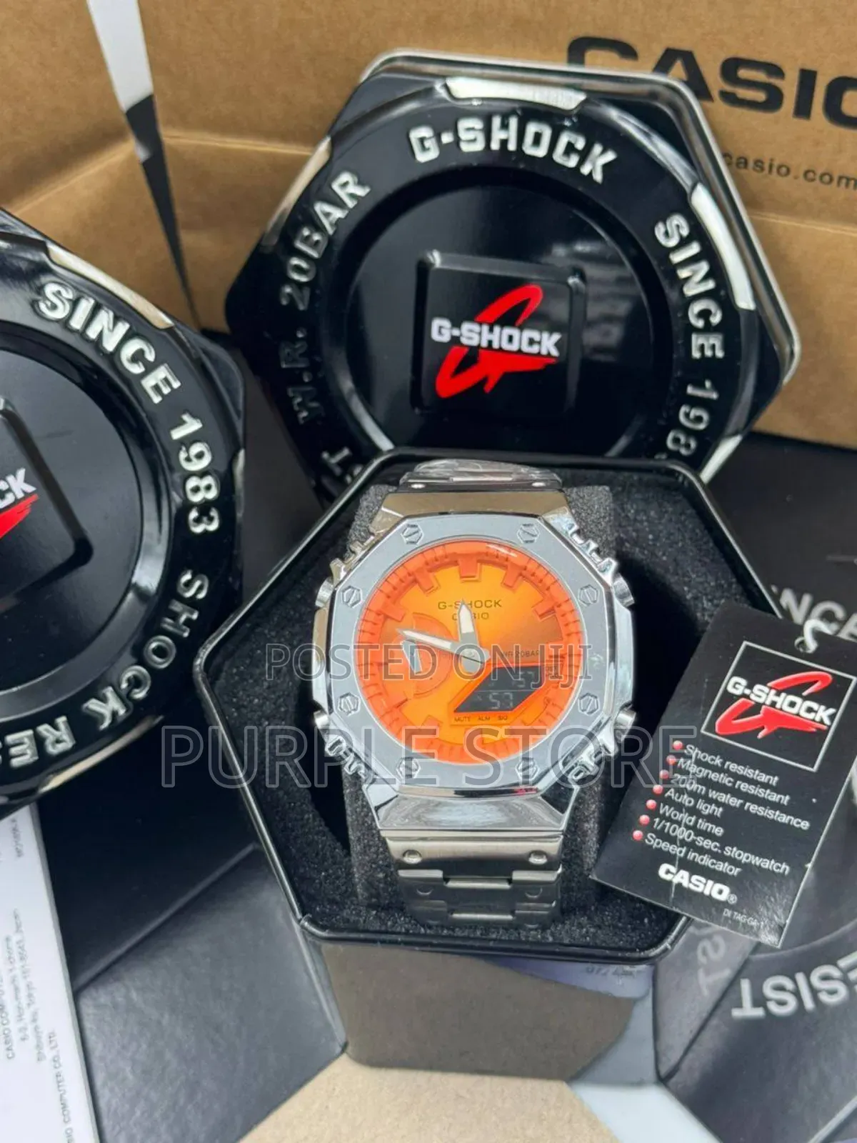 G-Shock Digital and Analog Metal Affordable Quality Silver Watch