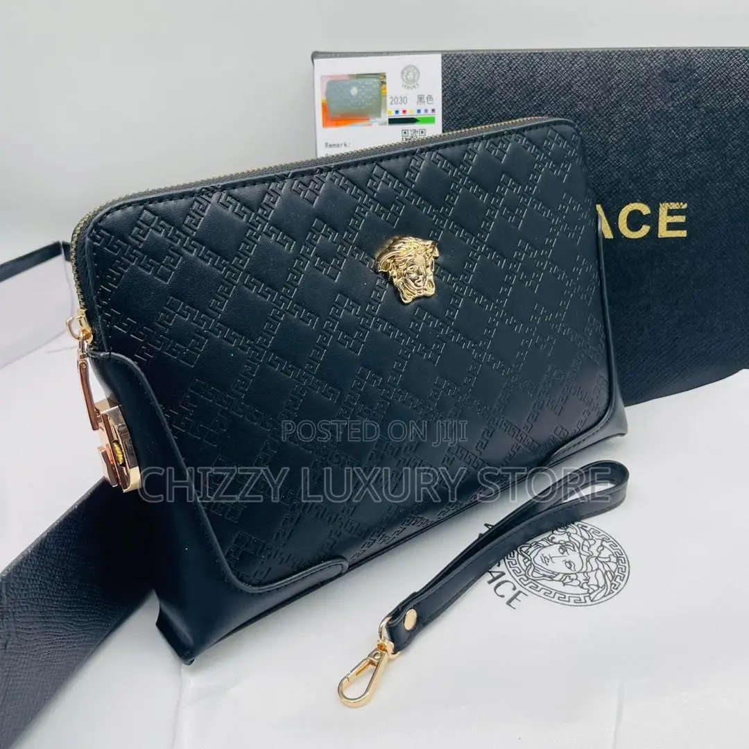 Versace Quality Luxury Men Genuine Leather Purse