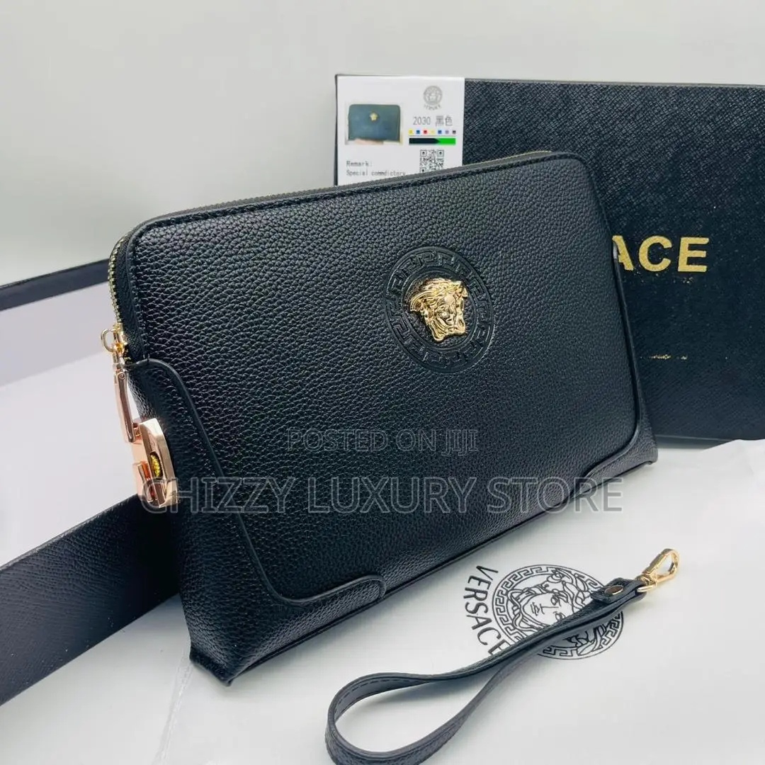 Versace Quality Luxury Men Genuine Leather Purse