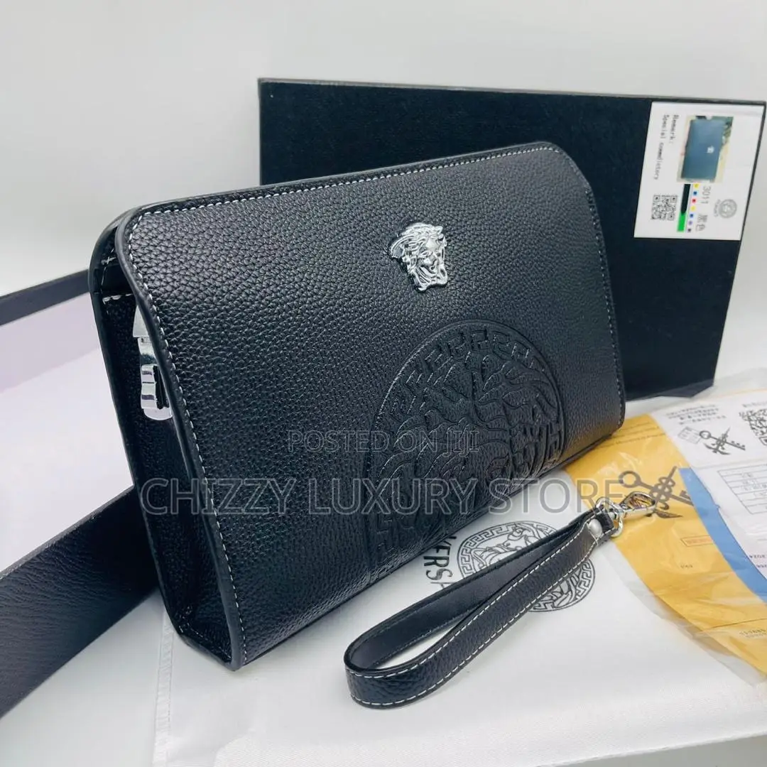 Versace Quality Luxury Men Genuine Leather Purse