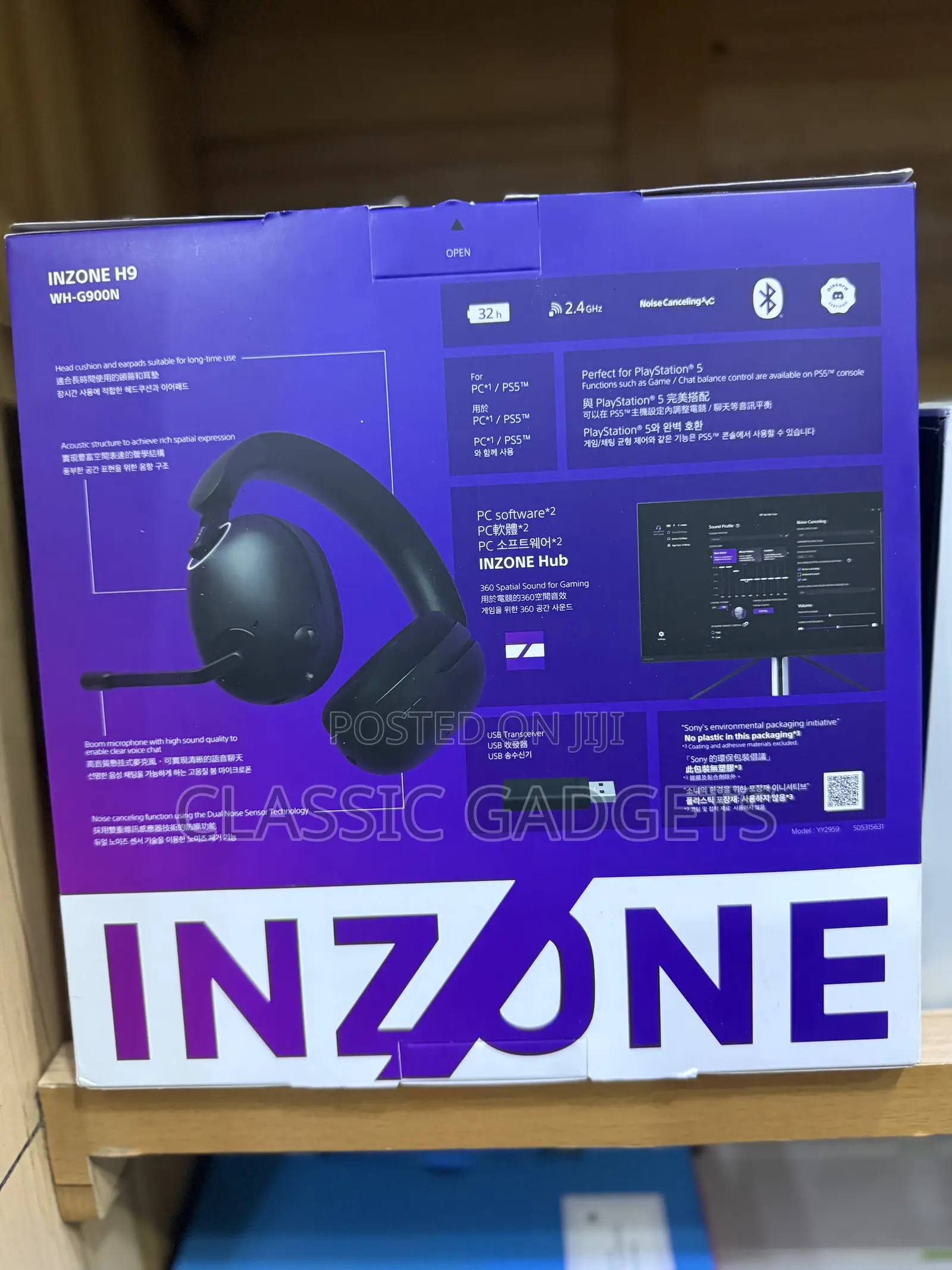 Sony Inzone H9 Wireless Noise Canceling Bluetooth Headset With Mic