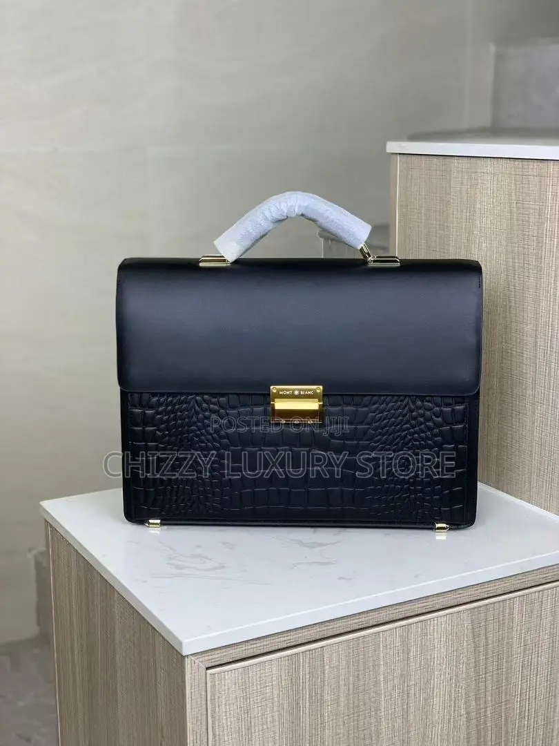 Mont Blanc Quality Luxury Genuine Leather Briefcase