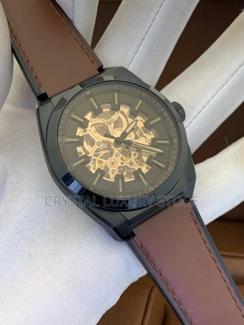 Fossil Quality Luxury Men Genuine Leather Chronograph Wristwatch