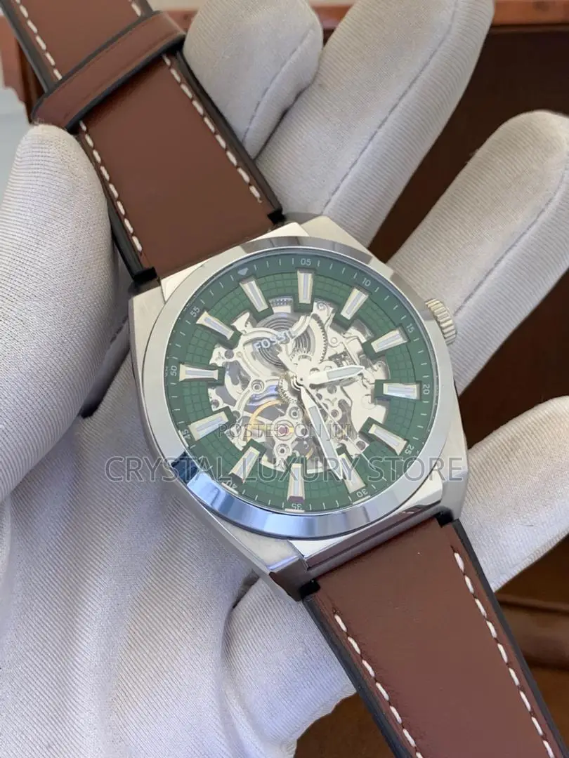 Fossil Quality Luxury Men Genuine Leather Chronograph Wristwatch