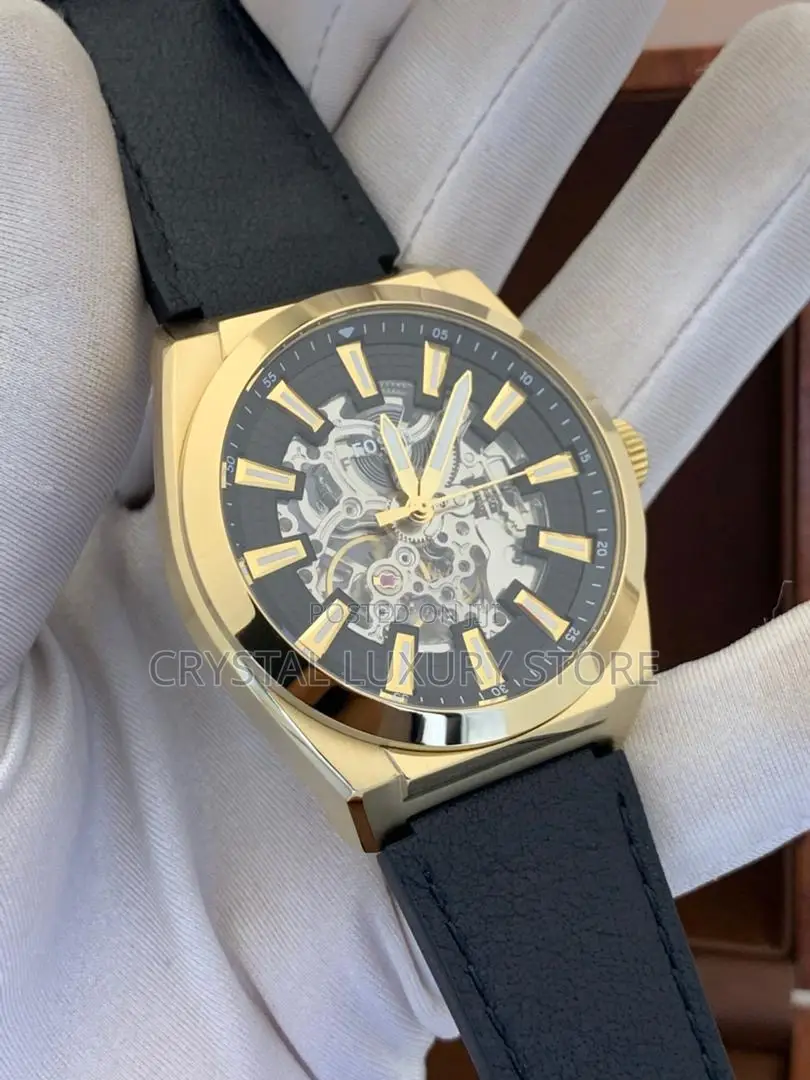 Fossil Quality Luxury Men Genuine Leather Chronograph Wristwatch