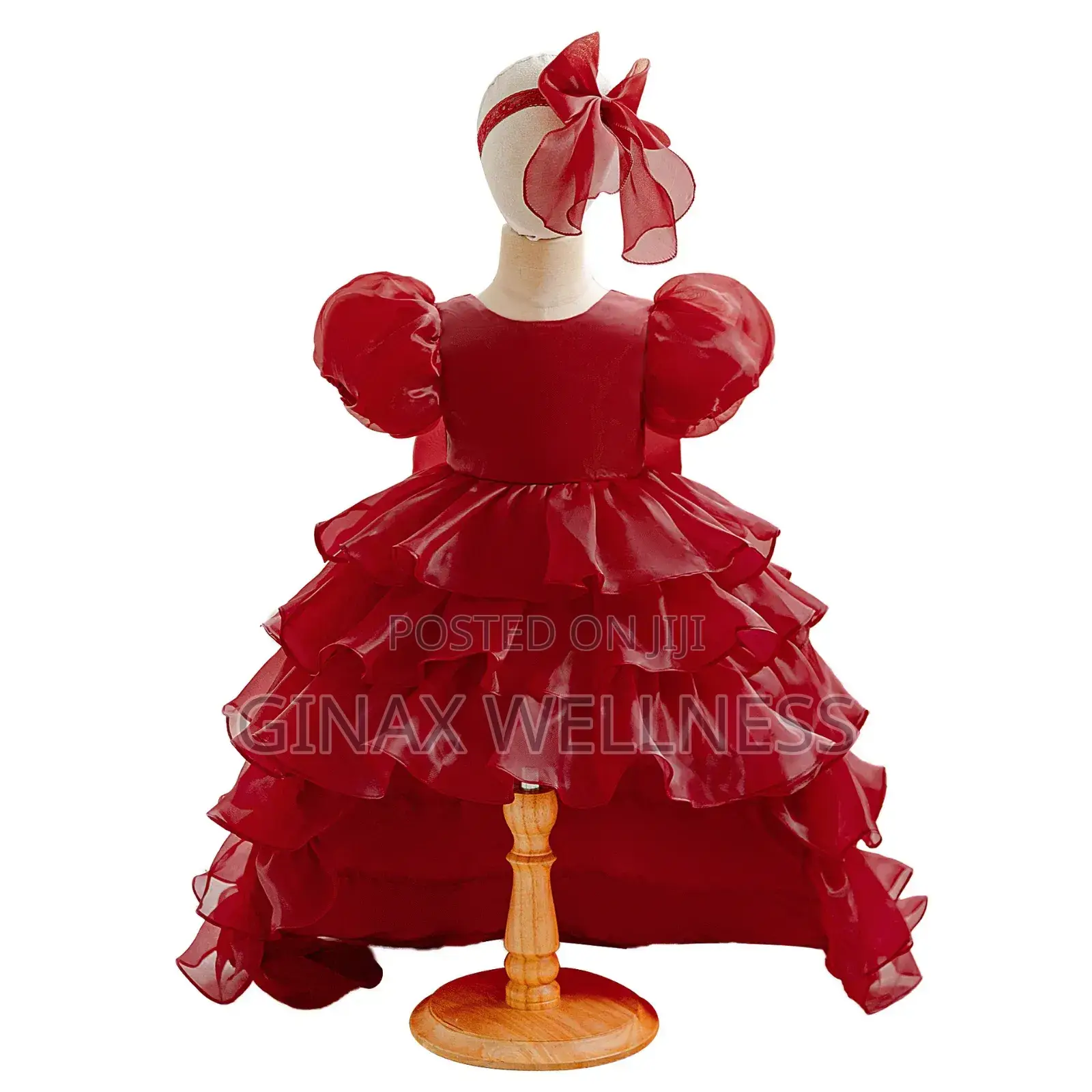 Luxury Puff-Sleeve Princess Dress With Matching Headband