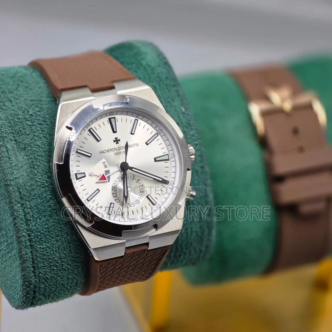 Vacheron Constantin Quality Luxury Chronograph Rubber Strap Wristwatch