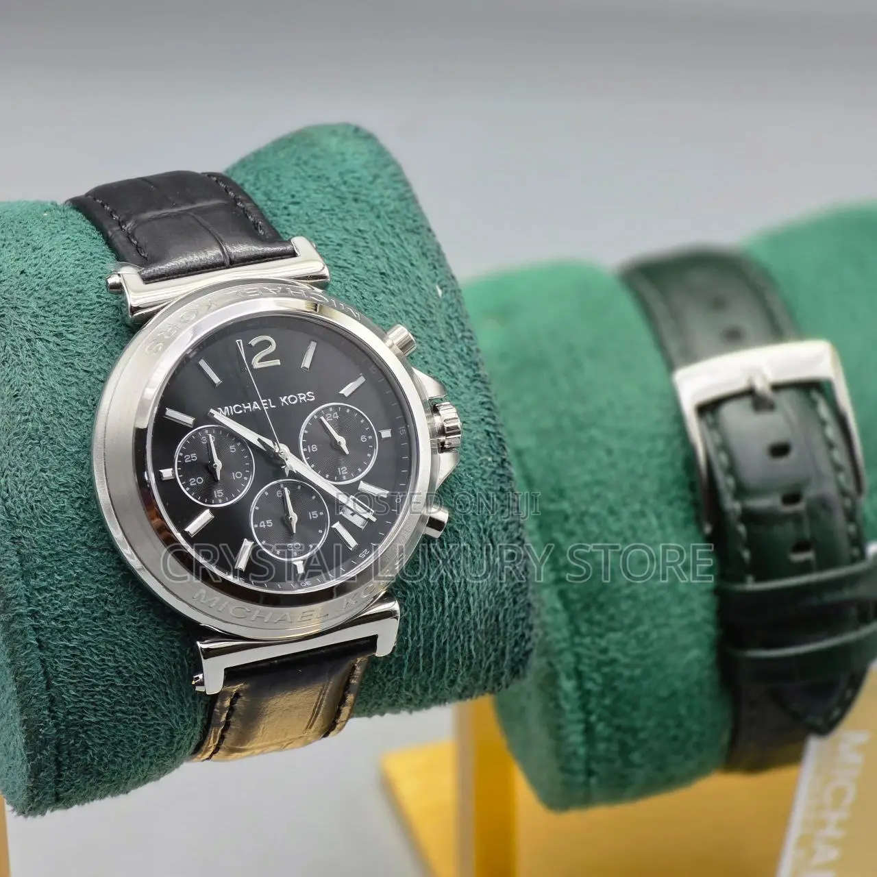 Michael Kors Quality Luxury Men Chronograph Genuine Leather Wristwatch