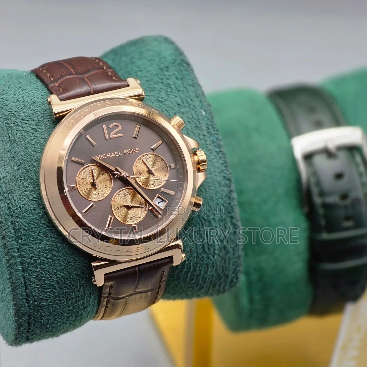Michael Kors Quality Luxury Men Chronograph Genuine Leather Wristwatch