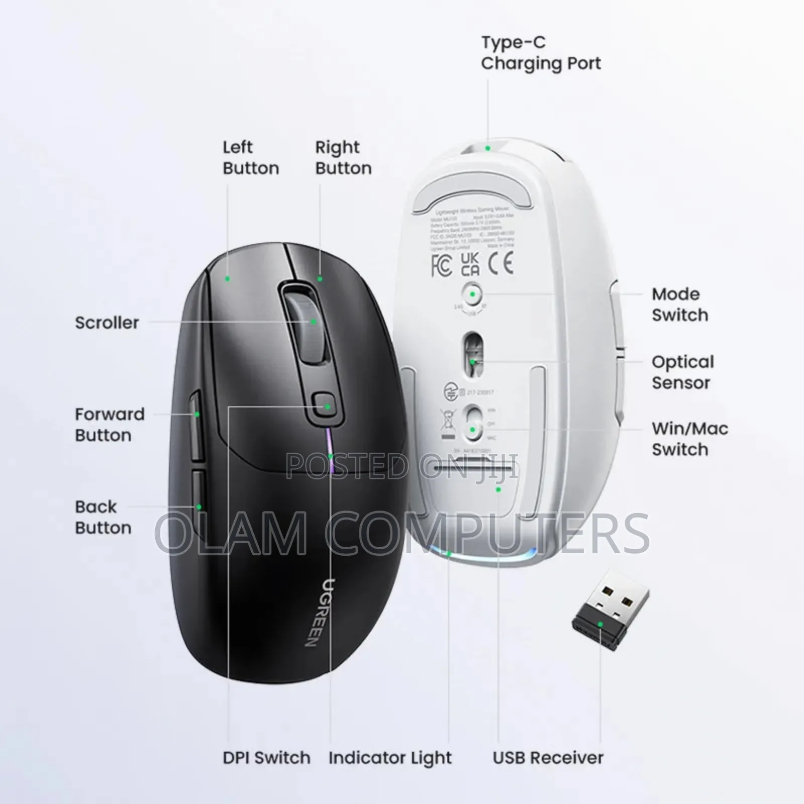 Ugreen 3 Modes Wireless Mouse