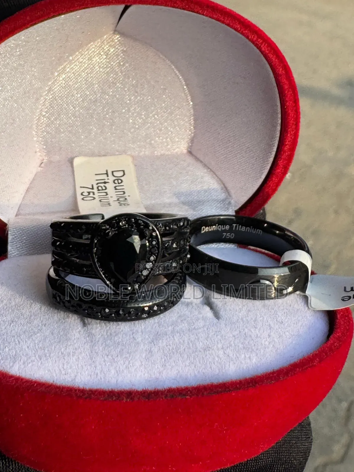 Complete Set of Black Wedding Rings