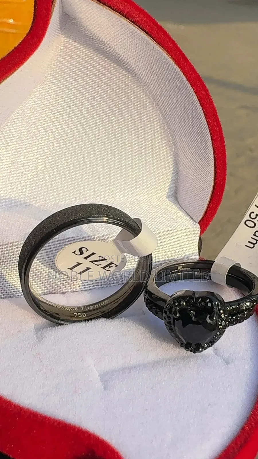 Titanium Steel Black Wedding Rings