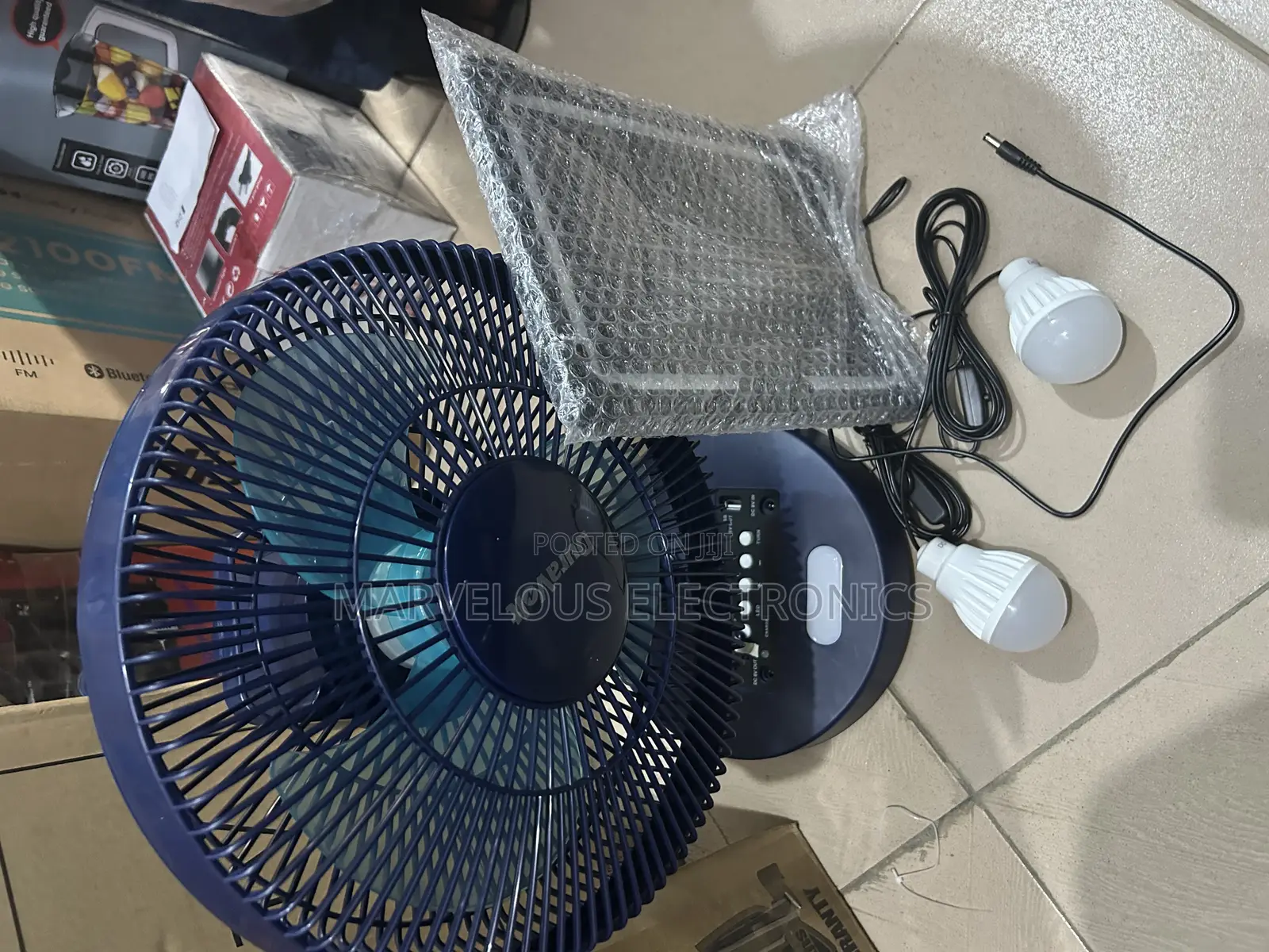 Brand New Duravolt 12inch Table Rechargeable Fan With Solar Panel