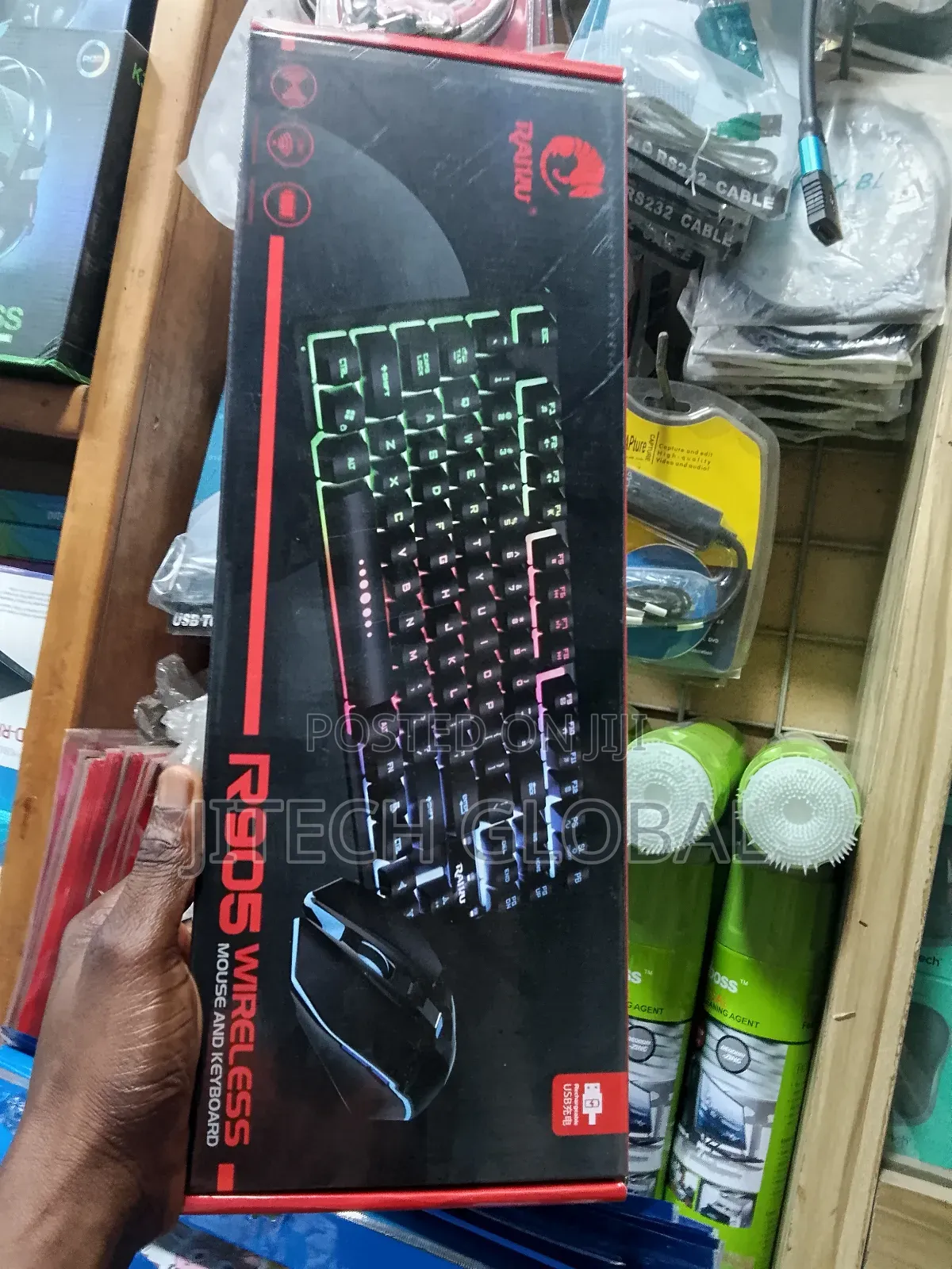 Raiku R905 Wireless Keyboard and Mouse Led Light-Emitting Gaming