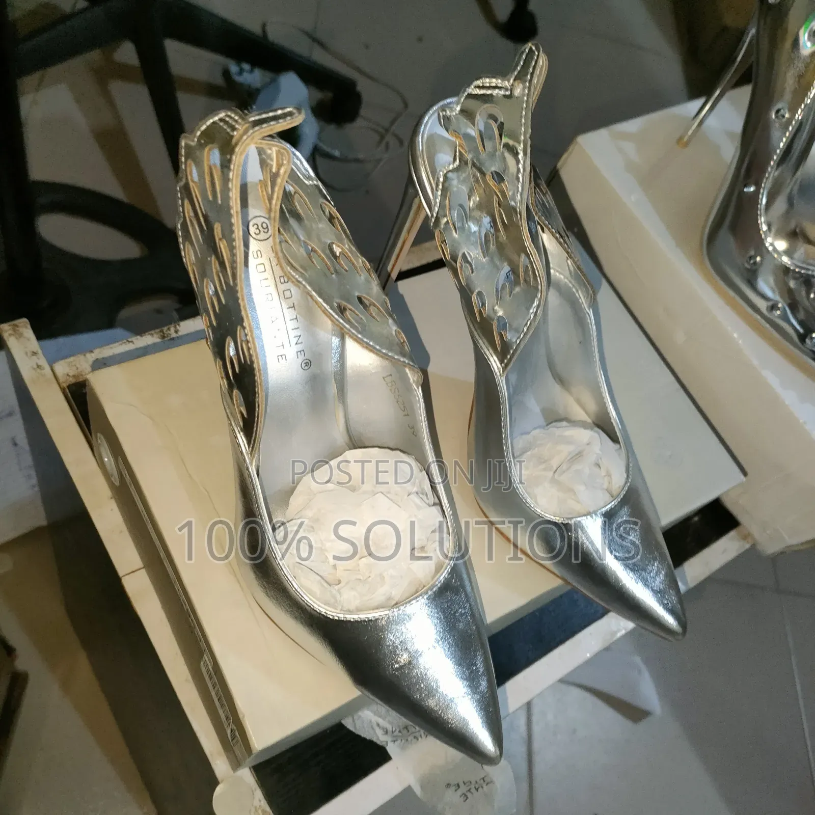 Best Selling La Bottine Souriante Black Heels Shoe Silver