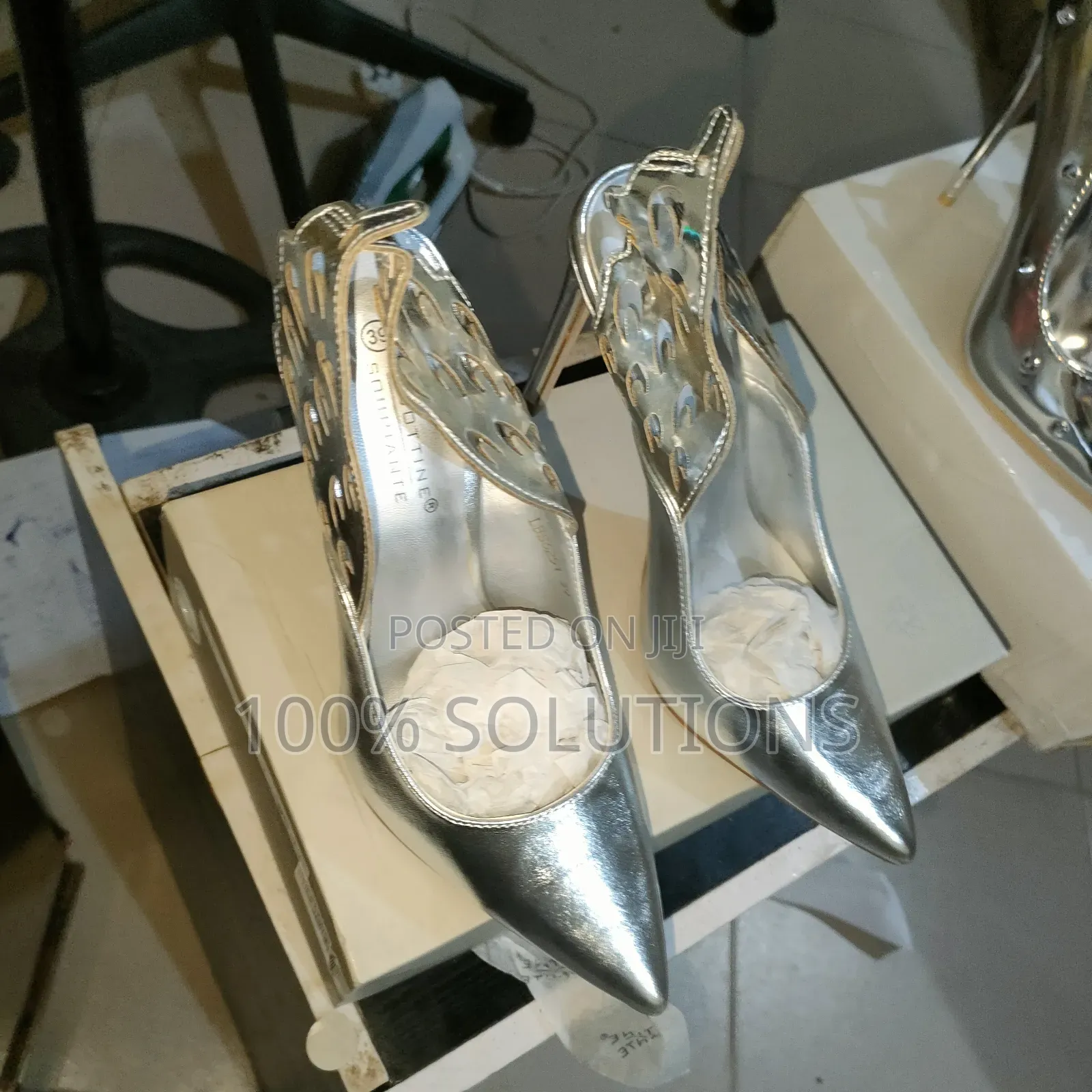 Best Selling La Bottine Souriante Black Heels Shoe Silver
