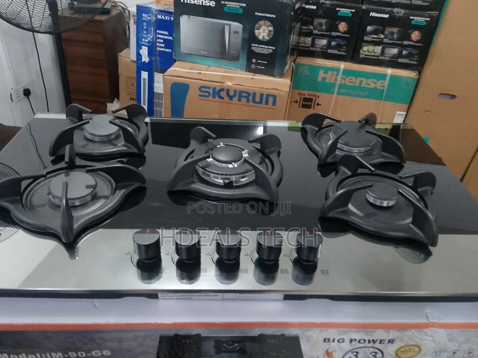 Diamond Heat Luxury Image Tempered Glass Gas Hob