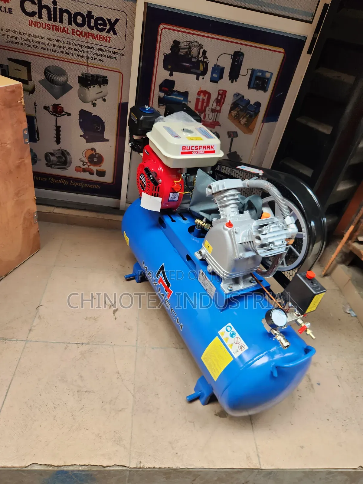 100l Air Compressor Machine, With 6.5hp Petrol Engine