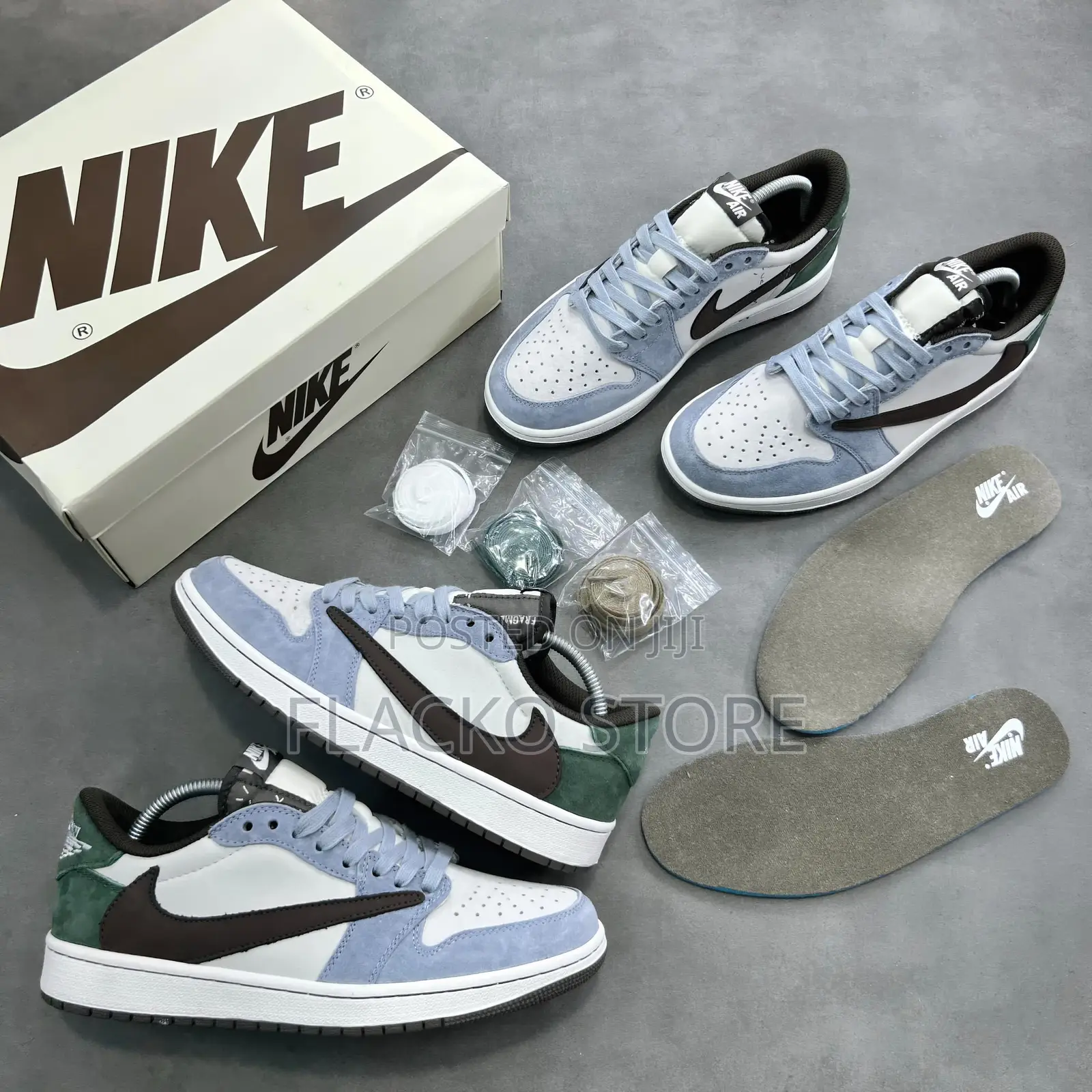 Original Travis Scott X Air Jordan 1 Low Og Sail & Ridgerock Sneakers