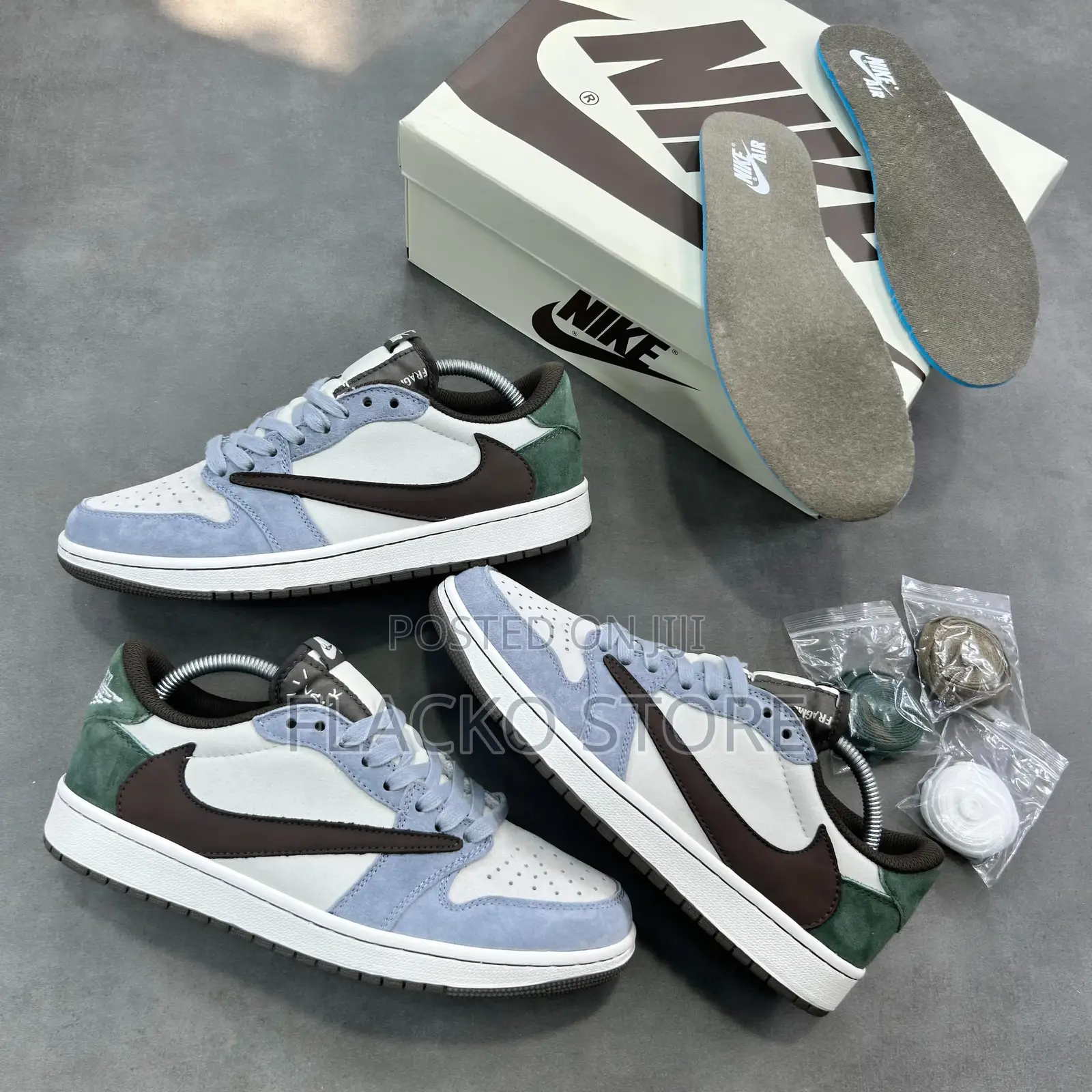Original Travis Scott X Air Jordan 1 Low Og Sail & Ridgerock Sneakers