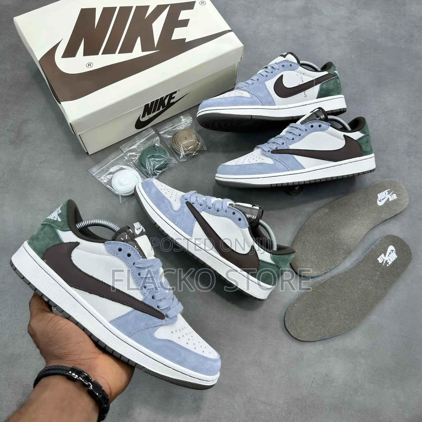 Original Travis Scott X Air Jordan 1 Low Og Sail & Ridgerock Sneakers