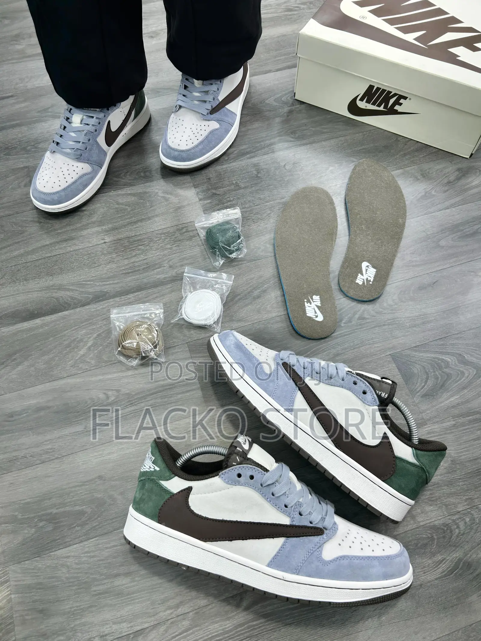 Original Travis Scott X Air Jordan 1 Low Og Sail & Ridgerock Sneakers