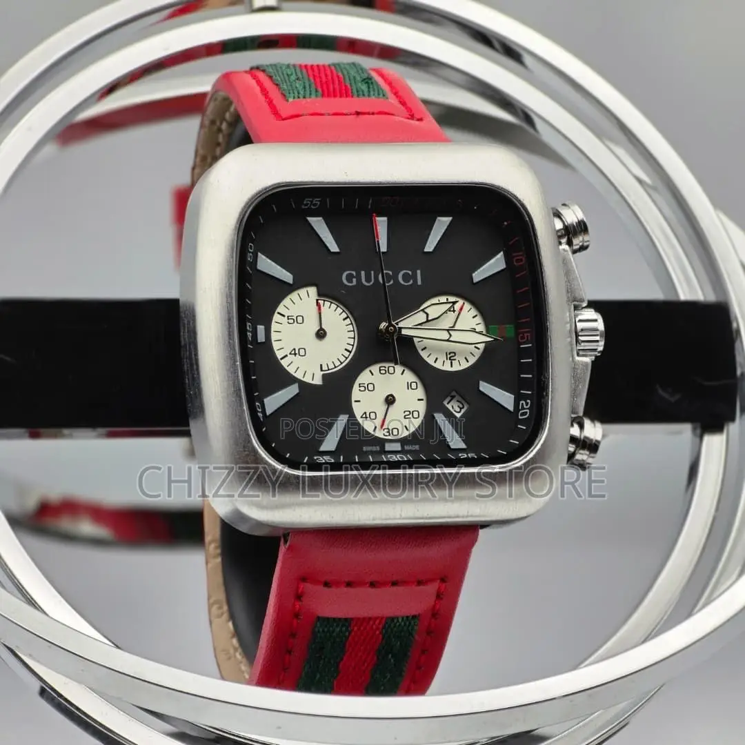 Gucci Quality Luxury Men Rubber Strap Wristwatch