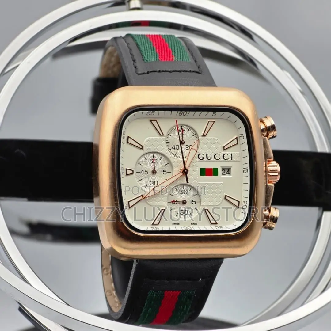 Gucci Quality Luxury Men Rubber Strap Wristwatch