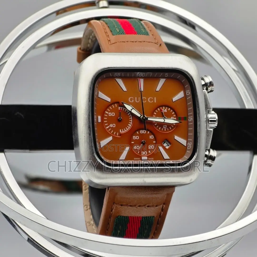 Gucci Quality Luxury Men Rubber Strap Wristwatch