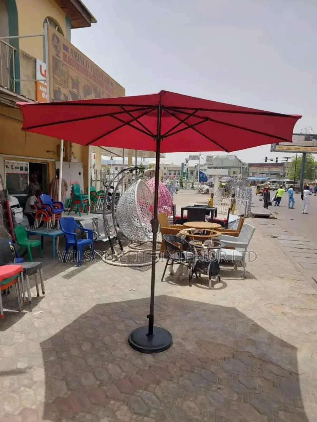 Red Single Outdoor Umbrella