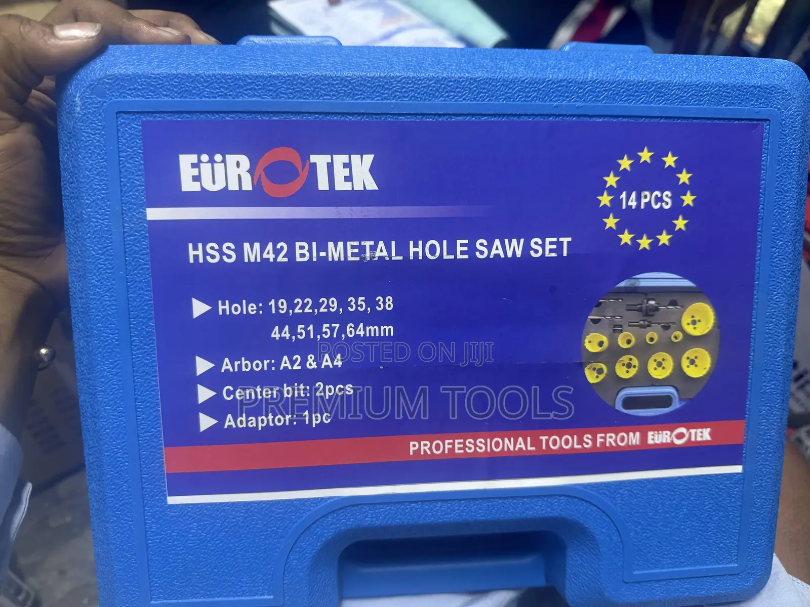 Eurotek 14-Piece HSS M42 Bi-Metal Hole Saw Set.