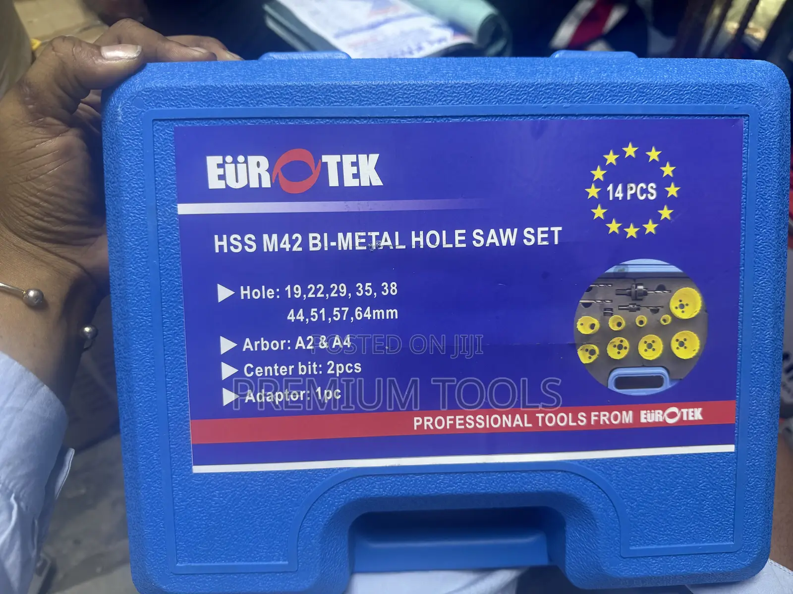 Eurotek 14-Piece HSS M42 Bi-Metal Hole Saw Set.