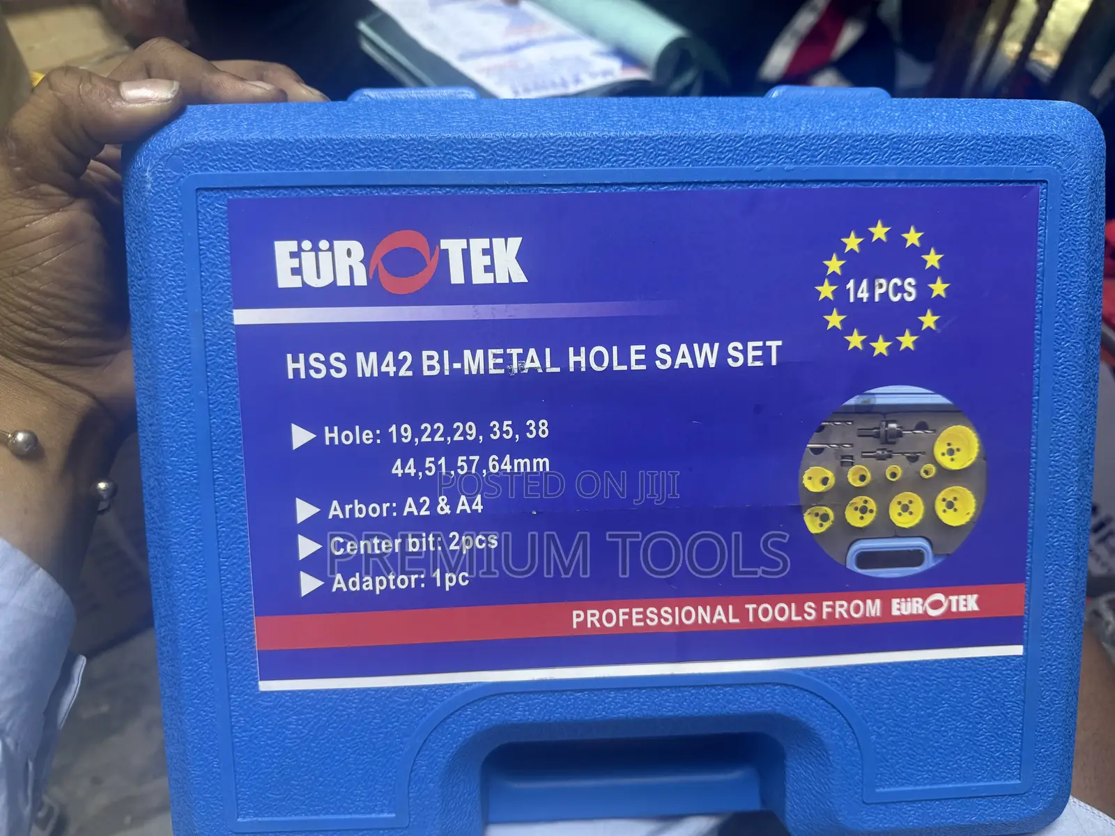 Eurotek 14-Piece HSS M42 Bi-Metal Hole Saw Set.