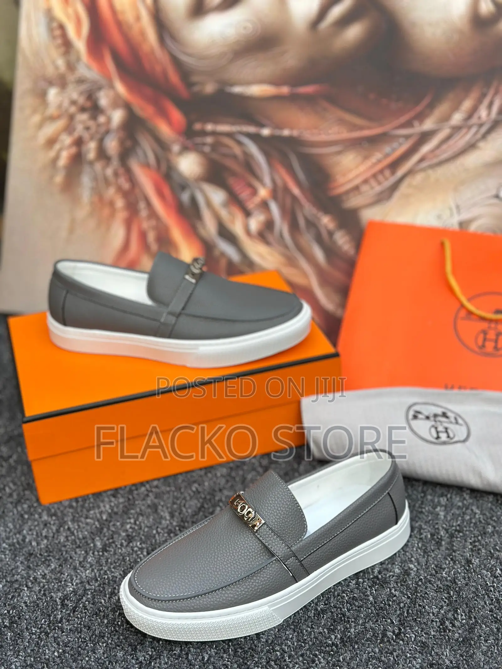 Original Hermes Casual Leather Sneakers