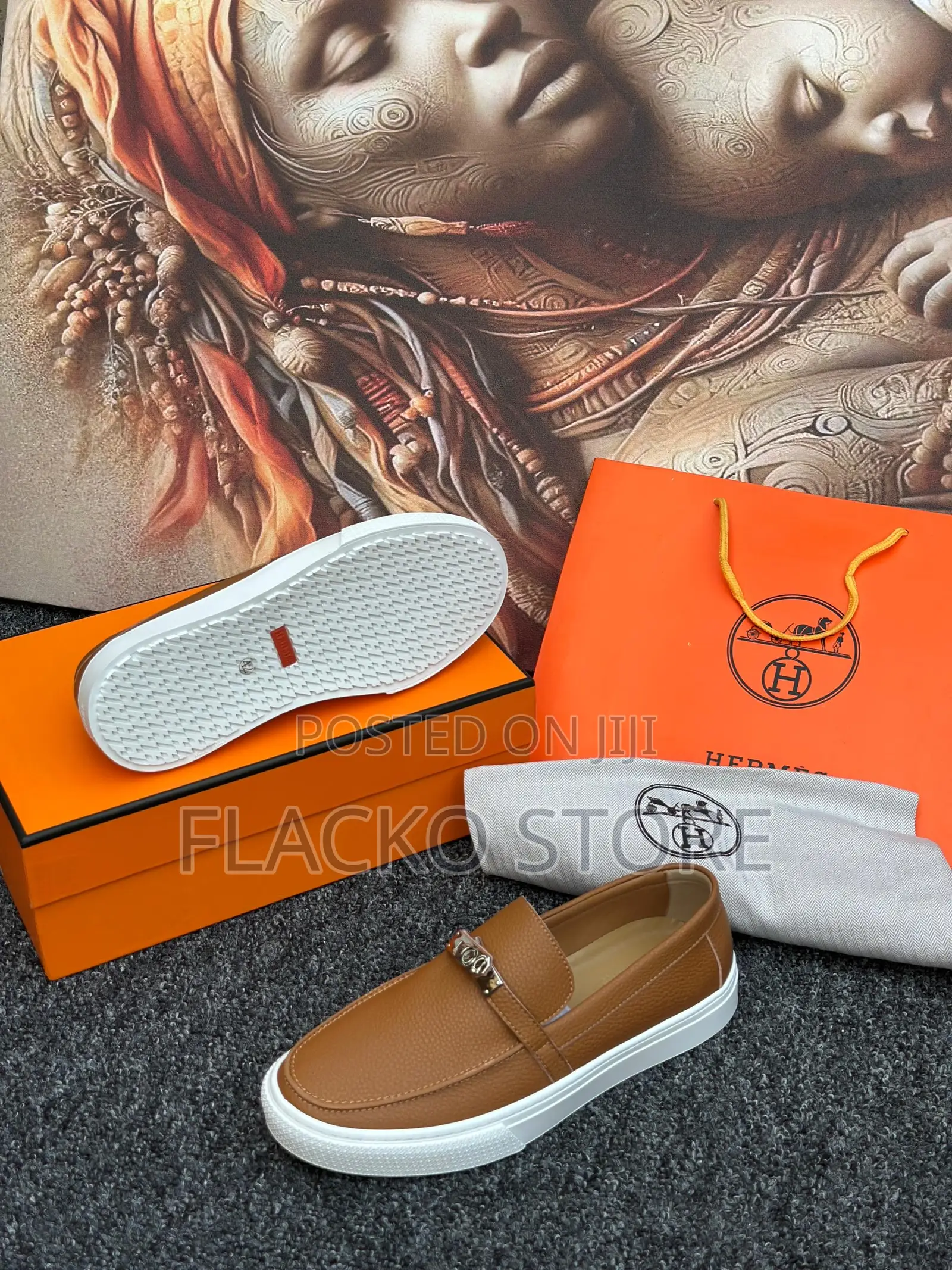 Original Hermes Casual Leather Sneakers