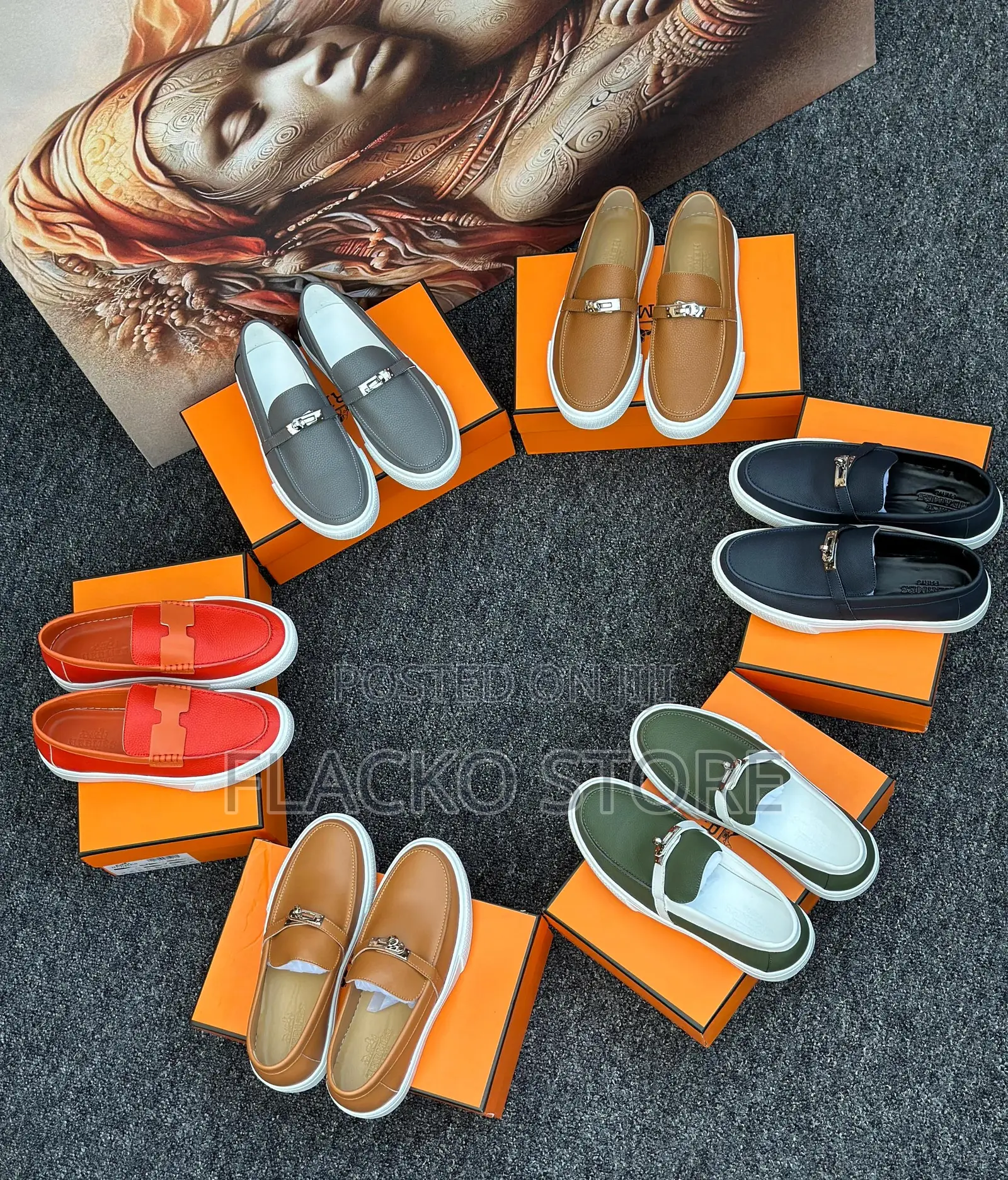 Original Hermes Casual Leather Sneakers